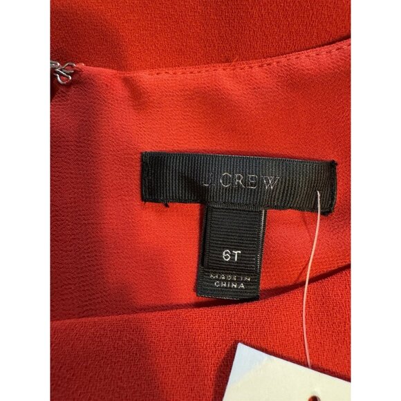 J Crew Shift Dress 6 T Tall 3/4 Red Long Sleeve Washable NEW NWT - Picture 11 of 14